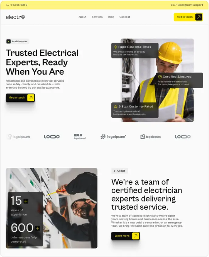 Aperçu du template de site web